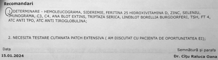 Raluca Oana Cîțu păreri - Recenzie tratament alergii 2 Dr. Citu - Recomandari pacienta