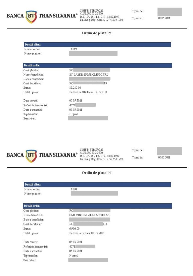 Ștefan Mindea păreri - Recenzie infiltrații lombare, operație hernie de disc cu implant 50 LASER SPINE CLINIC SRL - Plata Implant