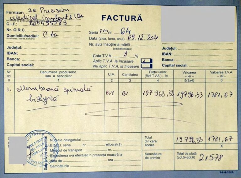 Ștefan Mindea păreri - Recenzie infiltrații lombare, operație hernie de disc cu implant 48 PRECISION MEDICAL IMPLANTS USA SRL - Vanzare Implant